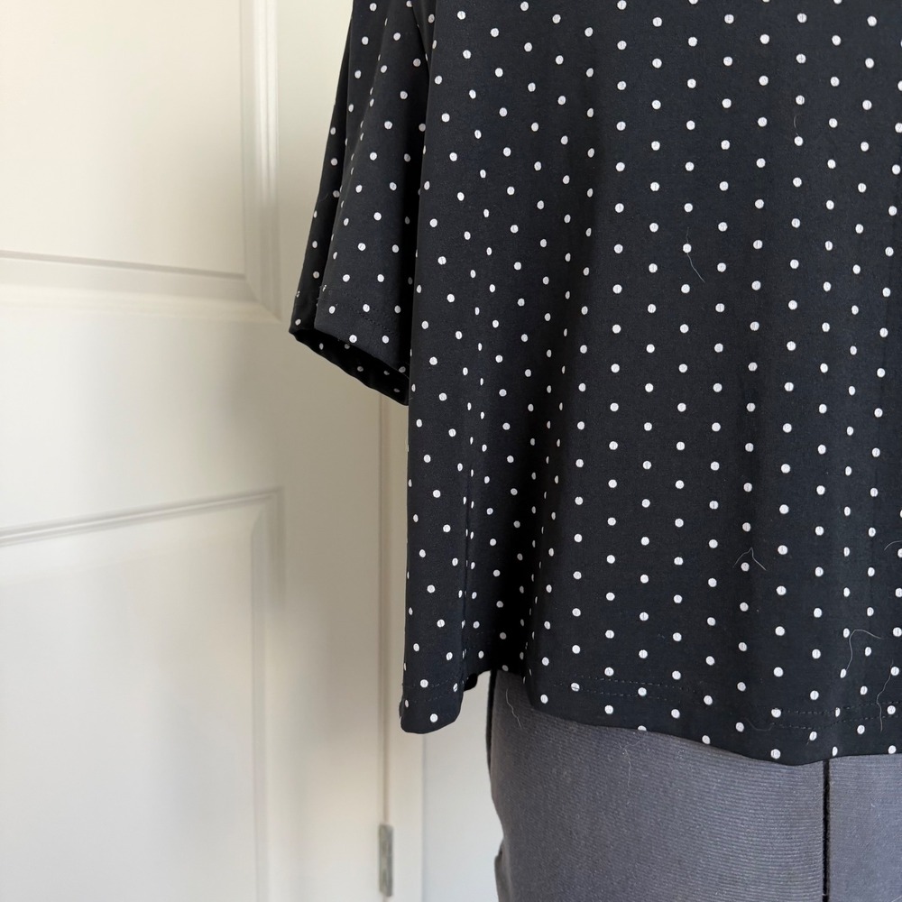 Vintage 90s Polka Dot Button Front Top - Picture 8 of 9